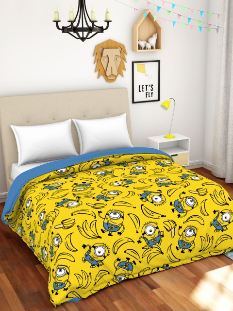 

SPACES Yellow Cartoon Characters AC Room 150 GSM Single Bed Dohar