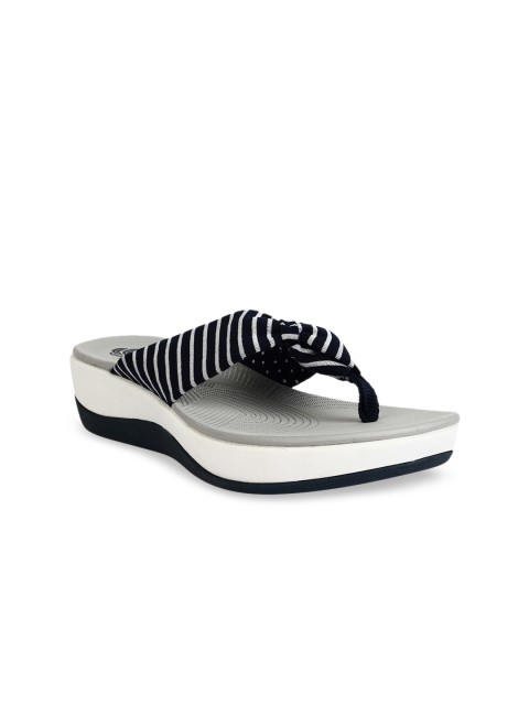 

Clarks Women Navy Blue Printed Open Toe Flats