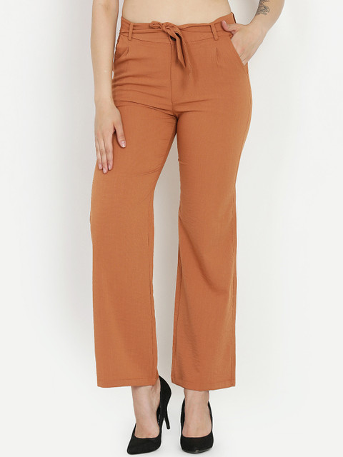 

Westwood Women Brown Relaxed Loose Fit Solid Parallel Trousers