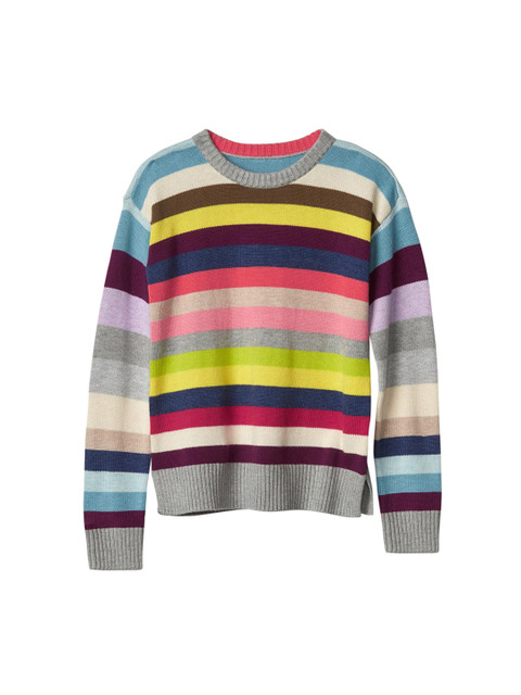 

GAP Girls Multicoloured Crazy Stripe Crew Sweater, Multi