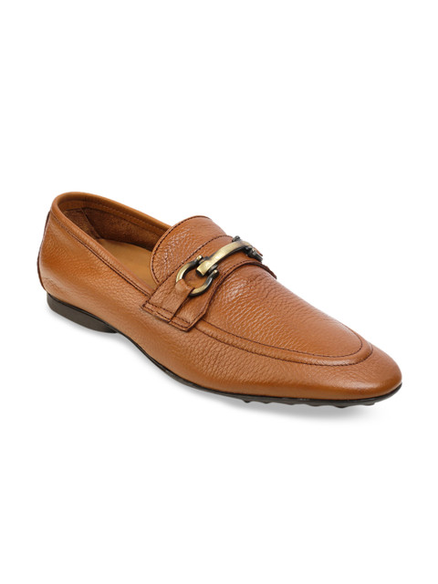 

Tresmode Men Tan Brown Leather Loafers