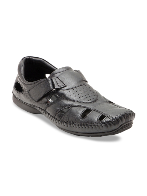 

Franco Leone Men Black Leather Sandals