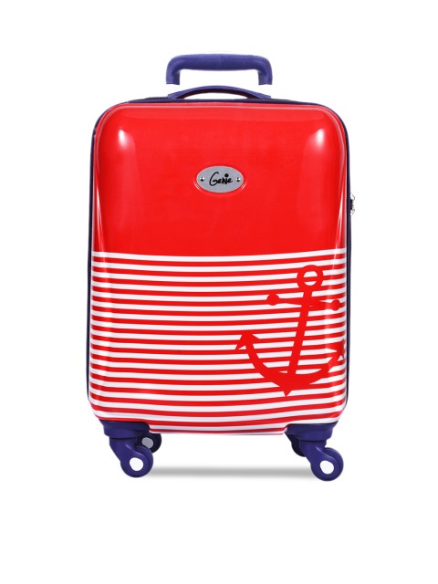 

Genie Girls Red & White Printed 21 inches Small Hard-Sided Cabin Trolley Bag