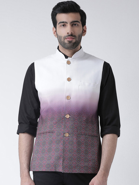 

KISAH Men Multicoloured Printed Nehru Jacket, Multi