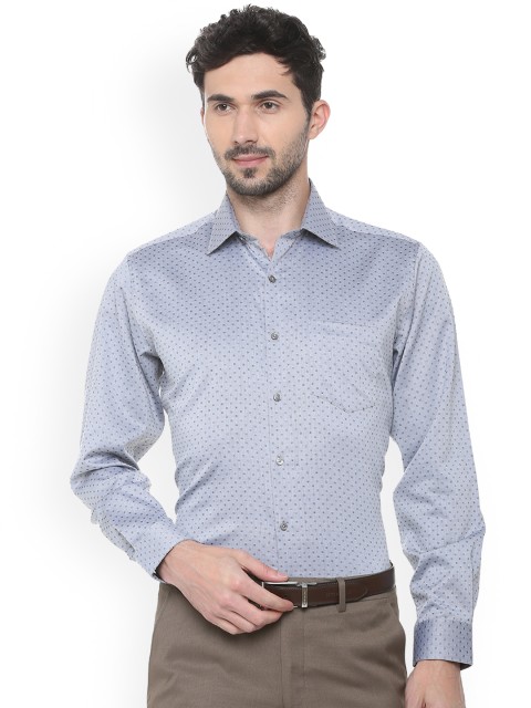 

Van Heusen Men Grey Regular Fit Self Design Formal Shirt
