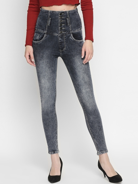 

PURPLE WATER Women Black Slim Fit High-Rise Clean Look Stretchable Jeans