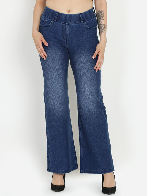 

Westwood Women Blue Relaxed Loose Fit Faded Bootcut Trousers