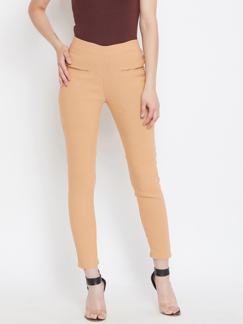 

Bitterlime Women Nude-Coloured Solid Skinny-Fit Treggings