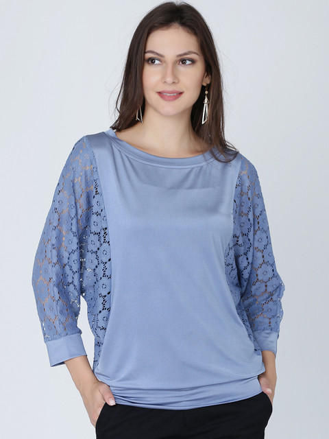 

Eavan Women Blue Solid Blouson Top