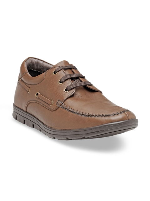 Franco Leone Men Brown Leather Boat Shoes