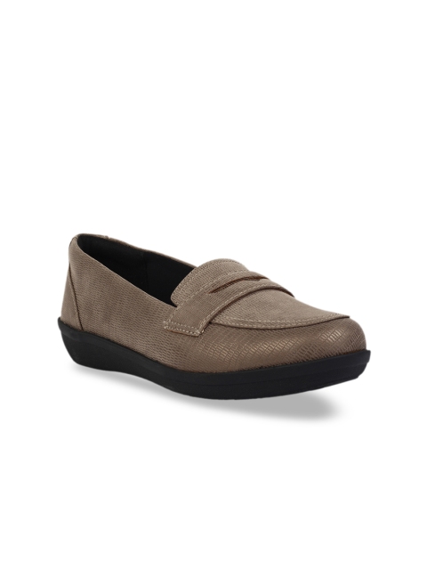 

Clarks Women Beige Solid Penny Loafers