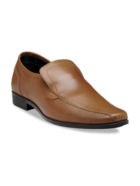 

Franco Leone Men Tan Brown Leather Semiformal Slip-Ons