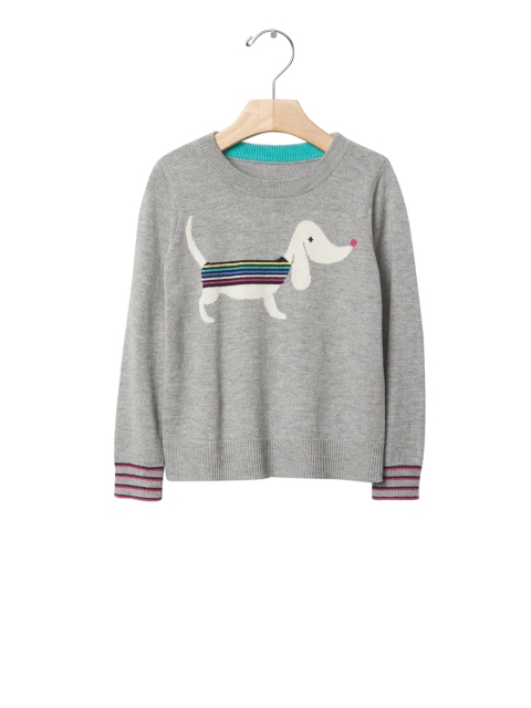 GAP Baby Intarsia Stripe Dog Sweater, Grey