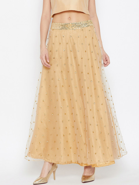 

Studio Rasa Women Beige Solid Flared Maxi Skirt