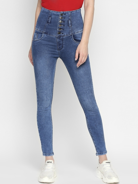 

PURPLE WATER Women Blue Slim Fit High-Rise Clean Look Jeans