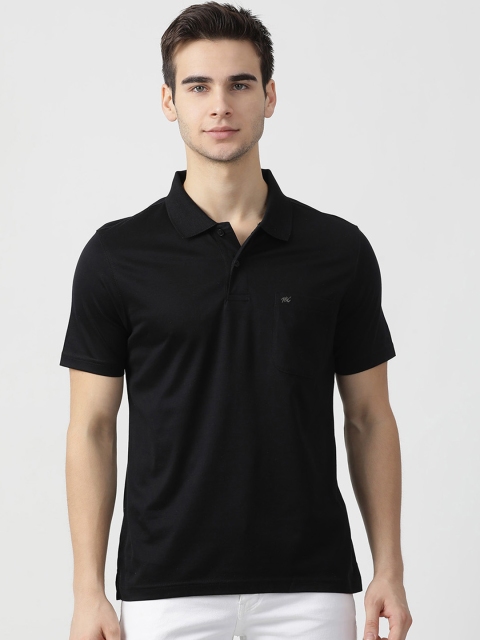 

Monte Carlo Men Black Solid Polo Collar T-shirt