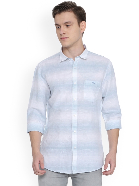 Van Heusen Sport Men Blue Slim Fit Striped Casual Shirt