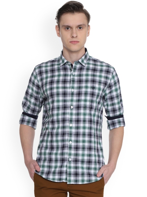 

Van Heusen Sport Men Blue & White Slim Fit Checked Casual Shirt