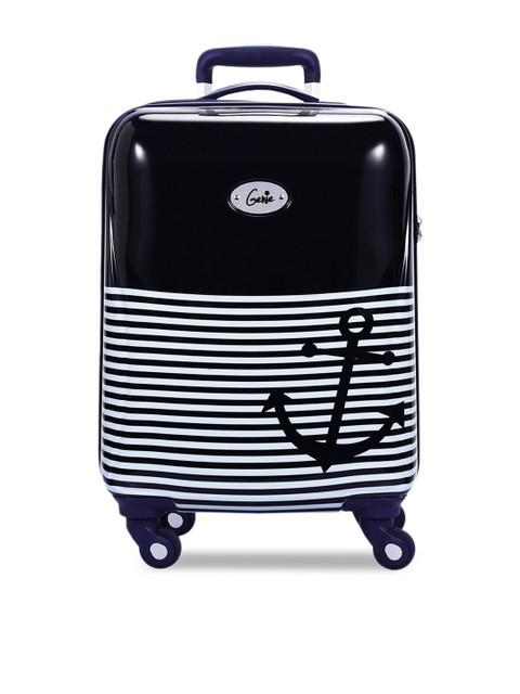 

Genie Girls Navy Blue & White Printed 24 inches Hard-Sided Cabin Trolley Bag