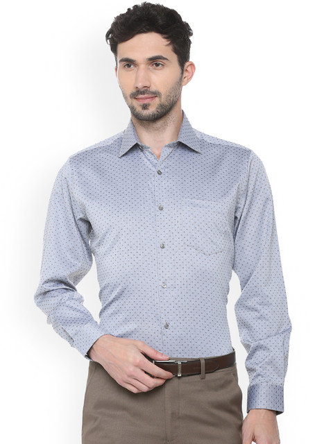 

Van Heusen Men Grey Regular Fit Self Design Formal Shirt