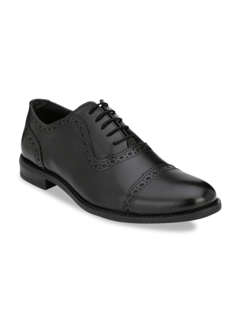 

SADDLE & BARNES Men Black Leather Brogues