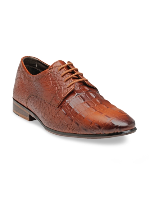 

Franco Leone Men Tan Brown Leather Semiformal Derbys
