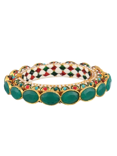 

Adwitiya Collection Multicoloured 24k Gold-Plated Artificial Stone-Studded Bangle, Multi