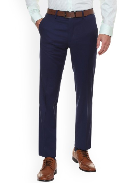 

Van Heusen Men Blue Slim Fit Solid Formal Trousers