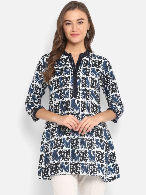

Mytri Women Blue Printed Kurti