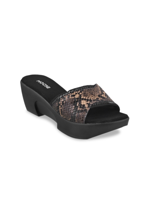 

Mochi Women Black Printed Leather Heels