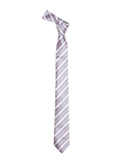 

Tossido Pink & Navy Blue Striped Broad Tie