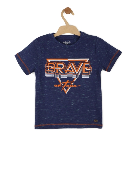 

Stupid Cupid Boys Navy Blue Printed Round Neck T-shirt