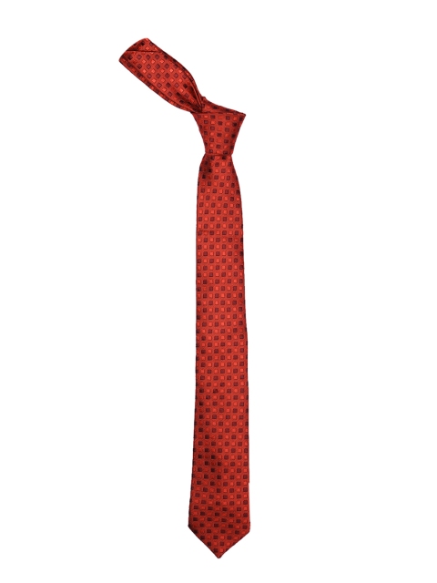 

Tossido Red Woven Design Skinny Tie