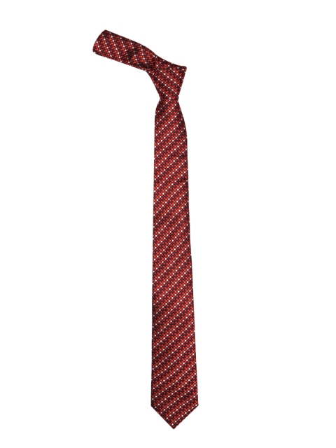 

Tossido Maroon & Orange Woven Design Skinny Tie