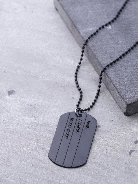 

Dare by Voylla Men Black Pendant with Chain