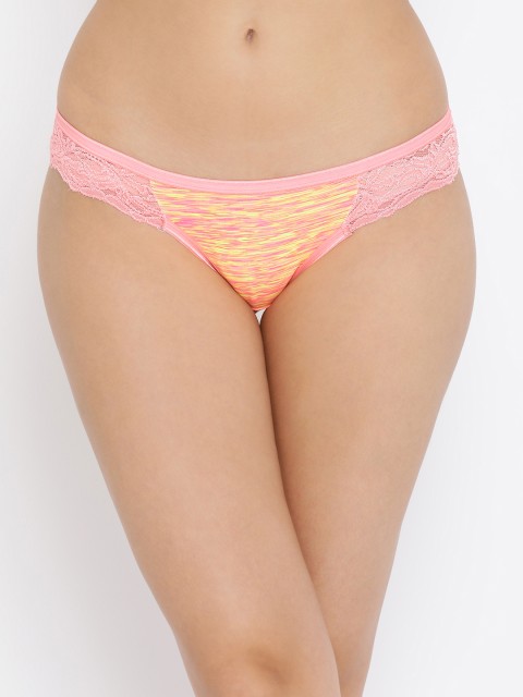 

Clovia Women Pink & Yellow Printed Bikini Briefs PN3162P22