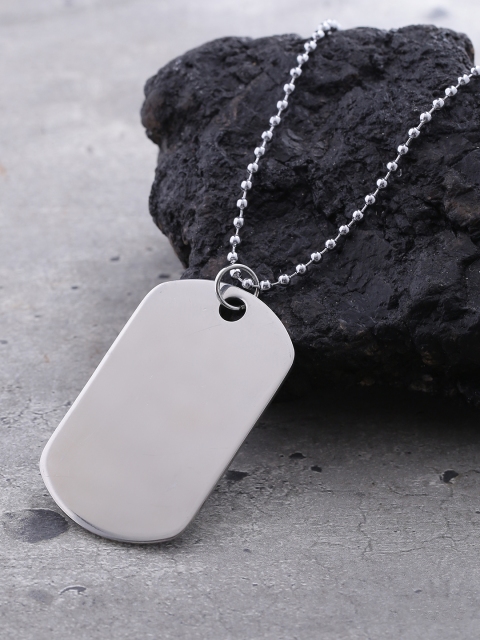 

Dare by Voylla Men Silver-Plated Pendant with Chain