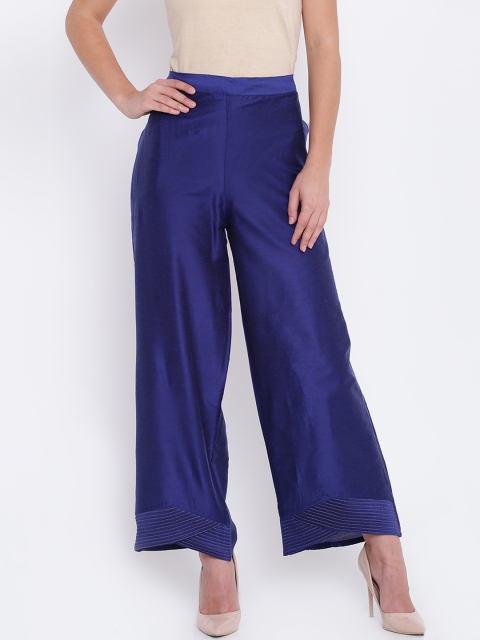 

Shakumbhari Women Blue Straight Hem Design Palazzos