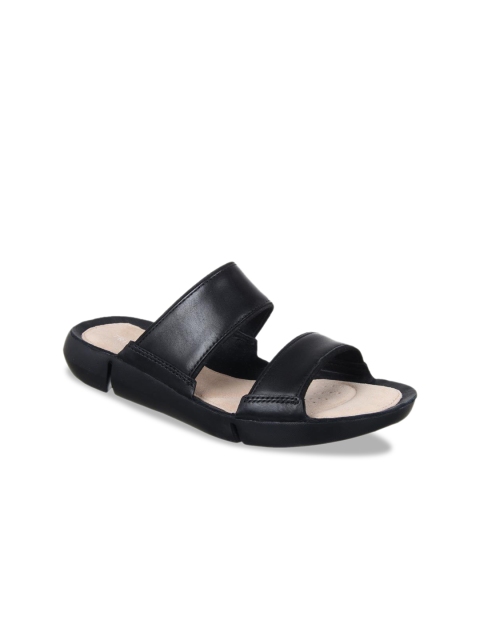 

Clarks Women Black Solid Leather Flats