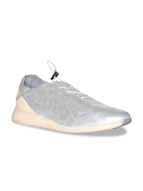 

Cole Haan Women Silver-Toned Leather Sneakers