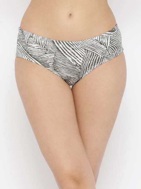 

Clovia Women Green & White Printed Mid Rise Hipster Briefs PN3188P17XL