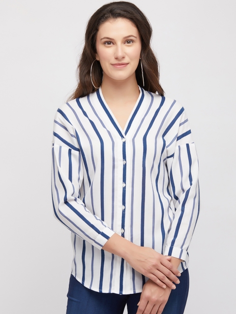 

109F White & Blue Striped Tunic