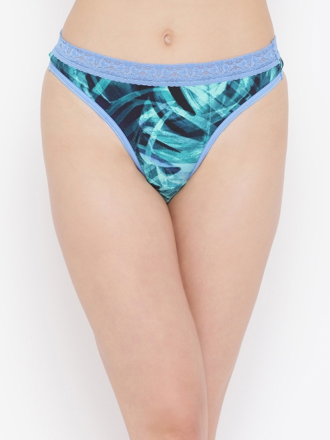 

Clovia Women Blue Printed Thongs Briefs PN3178P08