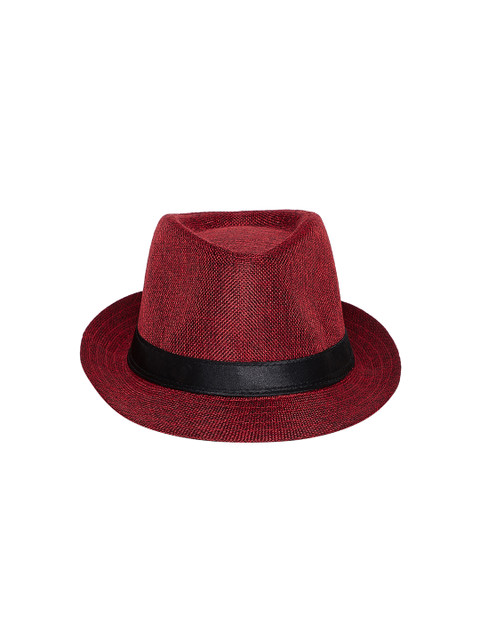 

Alvaro Castagnino Men Maroon Fedora Hat, Red