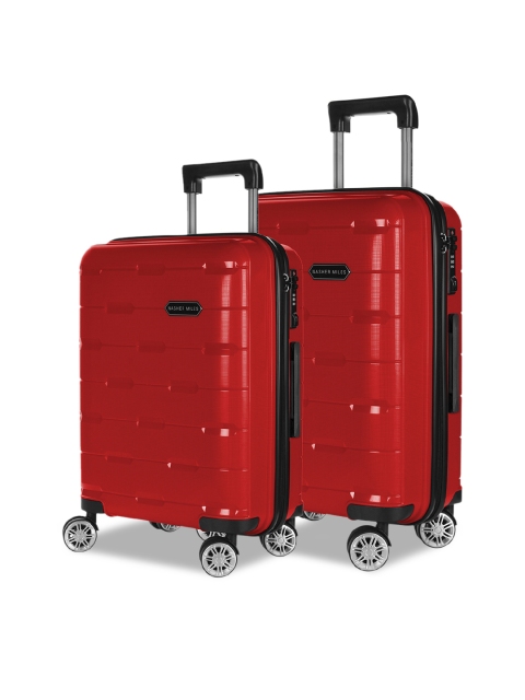 

Nasher Miles Set of 2 Red Solid Hard-Sided Trolley Bags