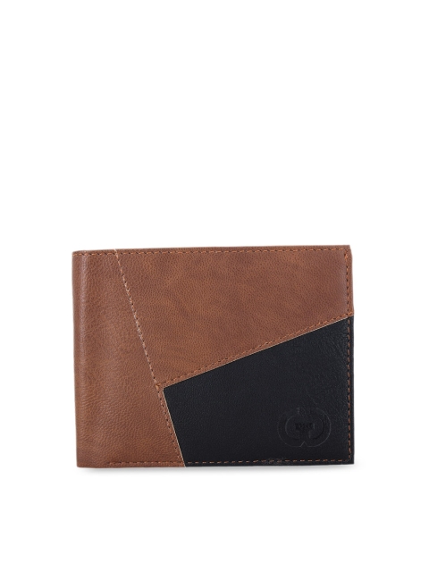 

Greywood Men Brown & Black Solid Leather Two Fold Wallet