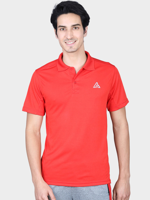 

DELTA SPORTS Men Orange Solid Polo Collar T-shirt
