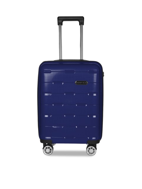 

Nasher Miles Navy Blue Solid Santorini Hard-Sided Cabin Trolley Bag