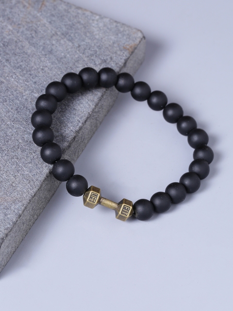 

Dare by Voylla Black Beaded Elasticated Bracelet