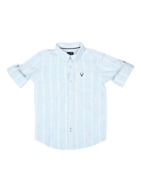 

Allen Solly Junior Boys Blue Regular Fit Striped Casual Shirt